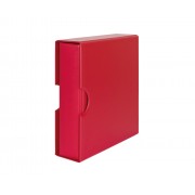 Lindner S3542-1 Carpeta de anillas (rojo) acolchada de plástico con mecanismo estándar de 4 anillos y funda a juego