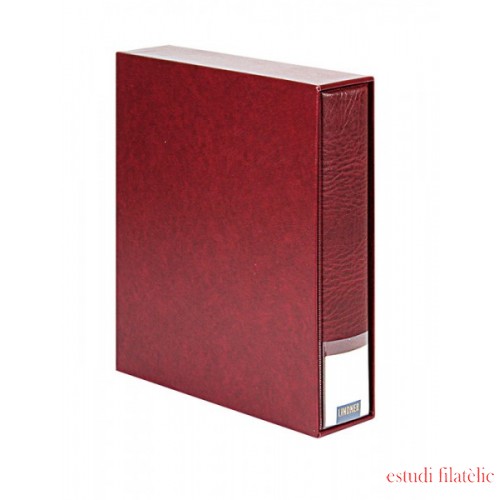 Lindner 3532-W Carpeta de anillas 3530 + funda 3531, rojo