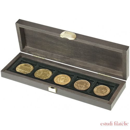 Lindner S2490-5 Estuche Carus S con 5 compartimentos para monedas