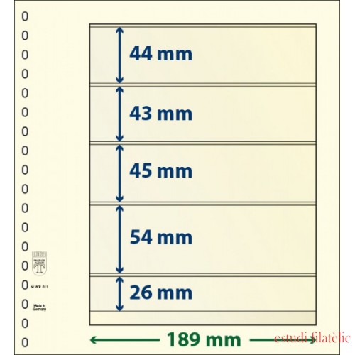 Lindner 802511P Hojas T-Blanko Creaciones Personales Altura: 26,54,45,43,44 mm. pqte 10