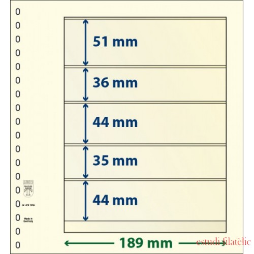 Lindner 802509P Hojas T-Blanko Creaciones Personales Altura: 44,35,44,36,51 mm. pqte 10