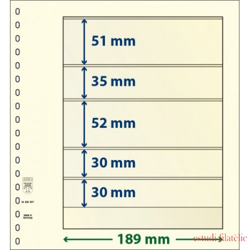 Lindner 802507P Hojas T-Blanko Creaciones Personales Altura: 30,30,52,35,51 mm. pqte 10