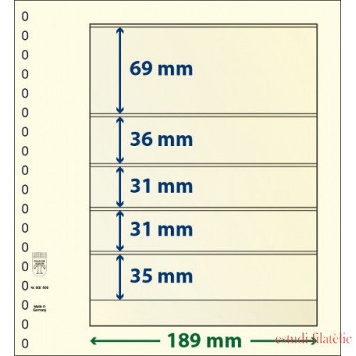 Lindner 802506P Hojas T-Blanko Creaciones Personales Altura: 35,31,31,36,69 mm. pqte 10