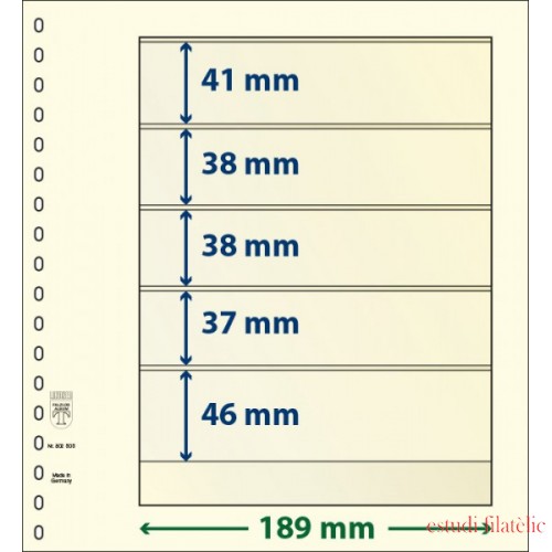 Lindner 802505P Hojas T-Blanko Creaciones Personales Altura: 46,37,38,38,41 mm. pqte 10