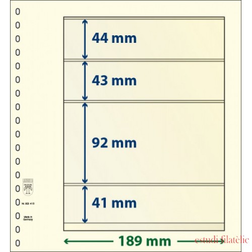 Lindner 802415P Hojas T-Blanko Creaciones Personales Altura: 41,92,43,44 mm. pqte 10