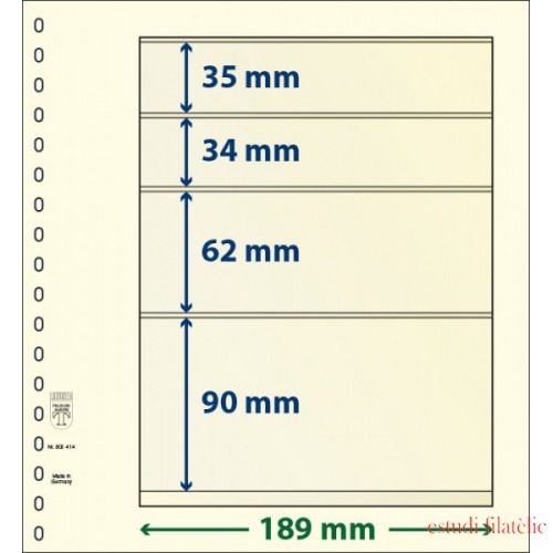 Lindner 802414P Hojas T-Blanko Creaciones Personales Altura: 90,62,34,35 mm. pqte 10