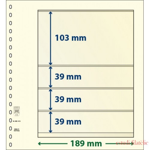 Lindner 802413P Hojas T-Blanko Creaciones Personales Altura: 39,39,39,103 mm. pqte 10