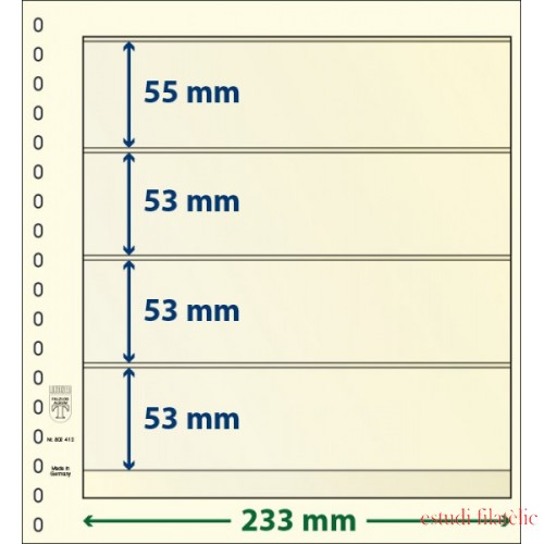 Lindner 802412P Hojas T-Blanko Creaciones Personales Altura: 53,53,53,55 mm. pqte 10