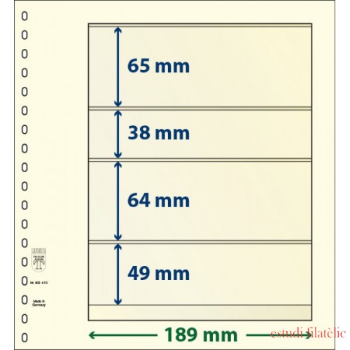 Lindner 802410P Hojas T-Blanko Creaciones Personales Altura: 49,64,38,65 mm. pqte 10