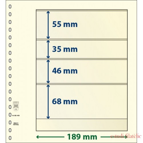 Lindner 802409P Hojas T-Blanko Creaciones Personales Altura: 68,46,35,55 mm. pqte 10