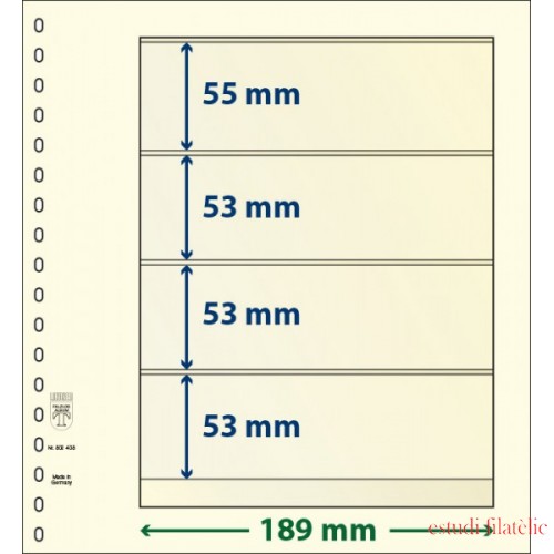 Lindner 802408P Hojas T-Blanko Creaciones Personales Altura: 53,53,53,55 mm. pqte 10