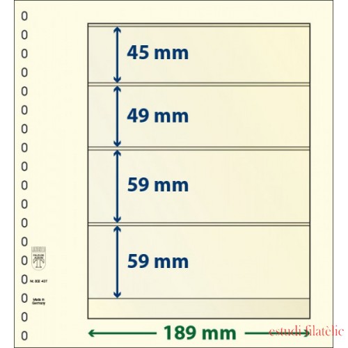 Lindner 802407P Hojas T-Blanko Creaciones Personales Altura: 59,59,49,45 mm. pqte 10