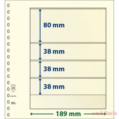 Lindner 802405P Hojas T-Blanko Creaciones Personales Altura: 38,38,38,80 mm. pqte 10