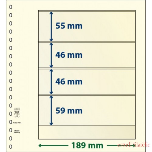 Lindner 802404P Hojas T-Blanko Creaciones Personales Altura: 59,46,46,55 mm. pqte 10