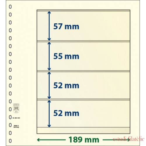 Lindner 802400P Hojas T-Blanko Creaciones Personales Altura: 52,52,55,57 mm. pqte 10