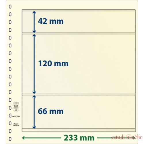 Lindner 802309P Hojas T-Blanko Creaciones Personales Altura: 66,120,42 mm. pqte 10