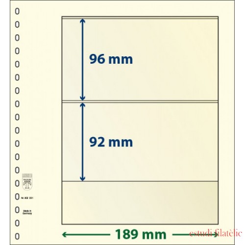 Lindner 802201P Hojas T-Blanko Creaciones Personales Altura: 92,96 mm. pqte 10