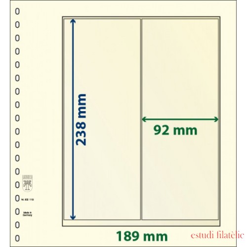 Lindner 802119P Hojas T-Blanko Creaciones Personales Altura 238 mm. pqte 10