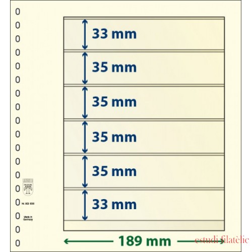 Lindner 802606P Hojas T-Blanko Creaciones Personales Altura: 33,35,35,35,35,33 mm. pqte 10