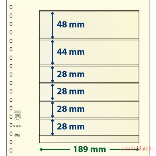 Lindner 802605P Hojas T-Blanko Creaciones Personales Altura: 28,28,28,28,44,48 mm. pqte 10