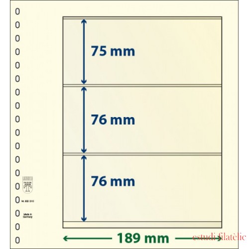 Lindner dT802310P Hojas T-Blanko Creaciones Personales Altura: 75, 76, 76 x 189 mm pqte 5