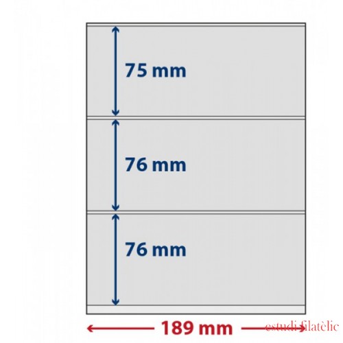 Lindner S802310H Hojas T-Freestyle con 3 tiras (76 mm) y tira autoadhesiva 