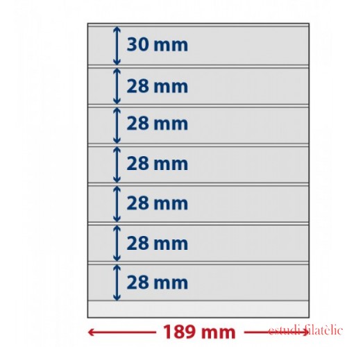 Lindner S802700H Hojas T-Freestyle con 7 tiras (28 mm) y tira autoadhesiva