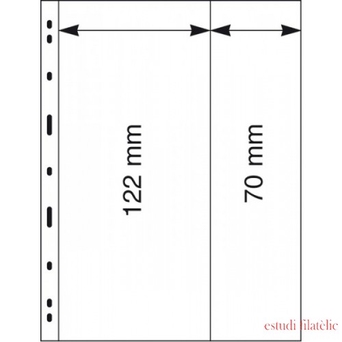 Lindner 062 Hojas UNIPLATE 276/122/70 mm 2 tiras en negro