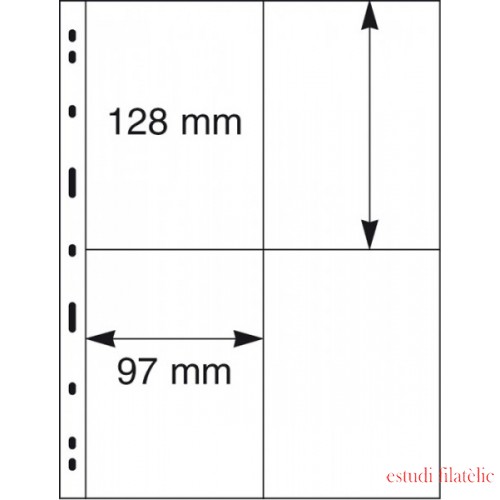 Lindner 079 Hojas UNIPLATE 97/128 mm 4 bolsillos en negro