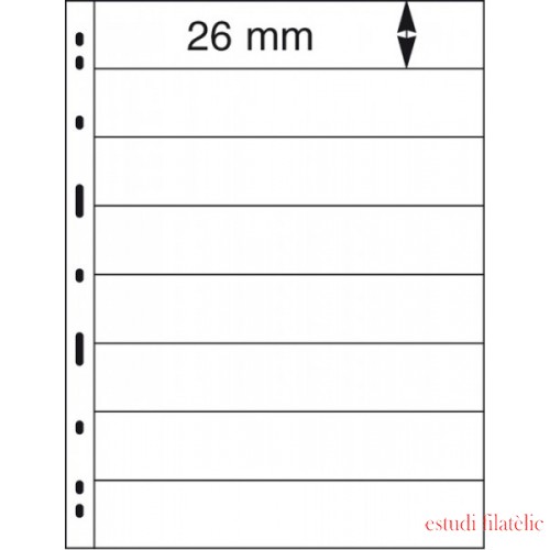 Lindner 078 Hojas UNIPLATE 26/197 mm 8 tiras en negro