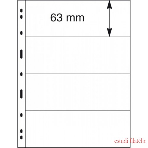 Lindner 094 Hojas UNIPLATE 63/197 mm 4 tiras Transparentes