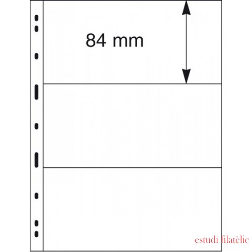 Lindner 093 Hojas UNIPLATE 84/197 mm 3 tiras Transparentes