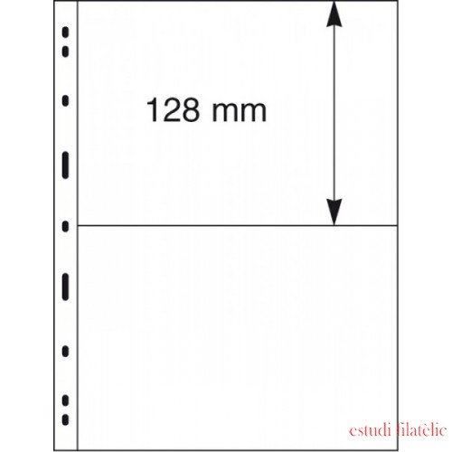 Lindner 092 Hojas UNIPLATE 128/197 mm 2 tiras Transparentes