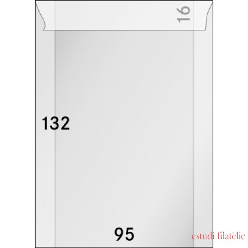 Lindner 708 Sobres de brillantina 95 X 132 + 16 mm pqte de 500