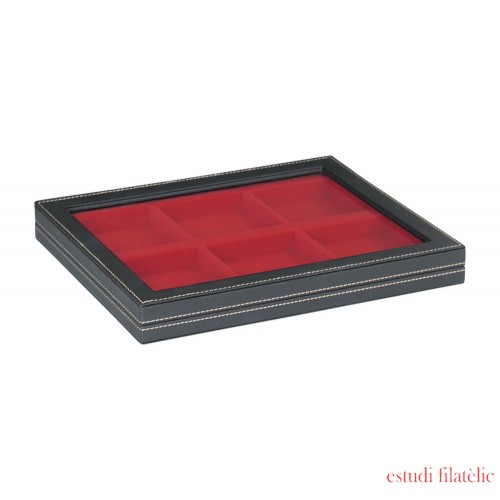 Lindner 2367-2806E Nera M con ventanilla 85 x 85 mm rojo claro