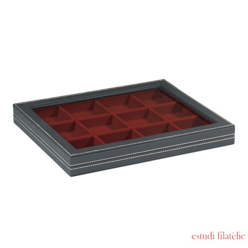 Lindner 2367-2862E Nera M con ventanilla 66 x 66 mm rojo oscuro