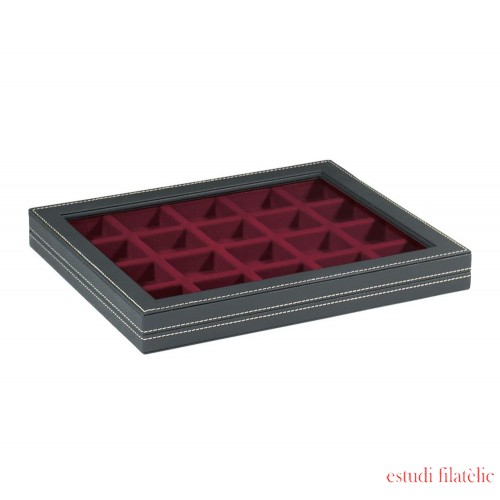 Lindner 2367-2870E Nera M con ventanilla 47 x 47 mm rojo oscuro