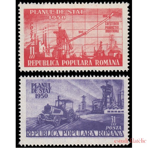 Rumanía Romania 1088/89 1950 Plan de Estado MNH