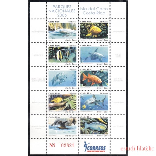 Costa Rica 792/01 2006 Parques Nacionales. Fauna de la Isla de Coco MNH