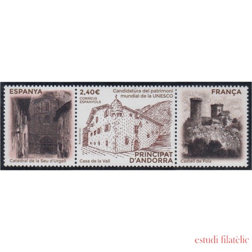 Andorra Española 505 2020 Casa de la Vall Catedral de la Seo de Urgell y Castillo de Foix MNH