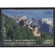 Andorra Española 502 2020 25 años del establecimiento de relaciones bilaterales Andorra Liechtenstein MNH