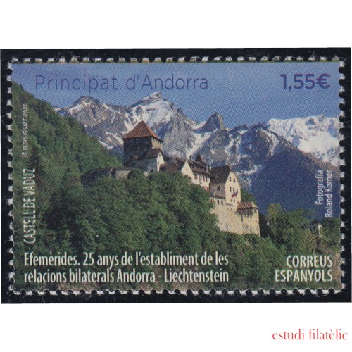 Andorra Española 502 2020 25 años del establecimiento de relaciones bilaterales Andorra Liechtenstein MNH