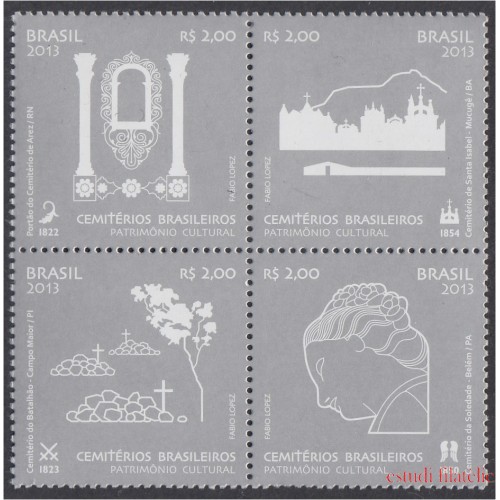 Brasil Brazil 3294/97 2013 Cementerios brasileños MNH