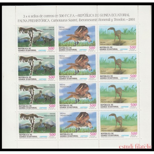 Guinea Ecuatorial 284/86 2002 Fauna prehistórica MNH