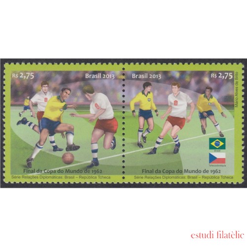 Brasil Brazil 3287/88 2013 Final de la copa del mundo de fútbol 1962 MNH