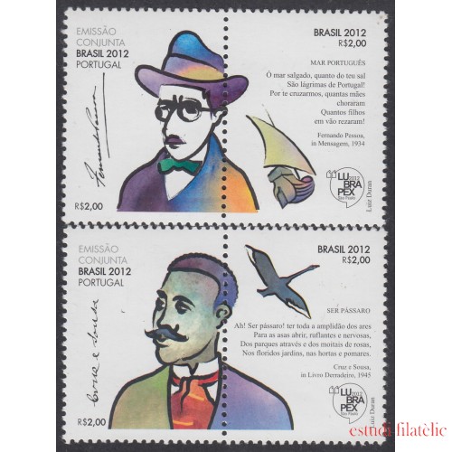 Brasil Brazil 3235/38 2012 Lubrapex Emisión conjunta Brasil - Portugal MNH