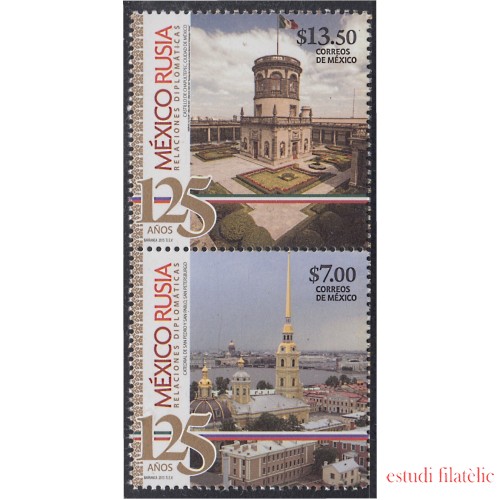 México 2934AB 2015 125º Aniversario de relaciones diplomáticas México - Rusia MNH