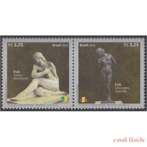 Brasil Brazil 3526/27 2015 Emisión conjunta Rumanía - Brasil Esculturas MNH