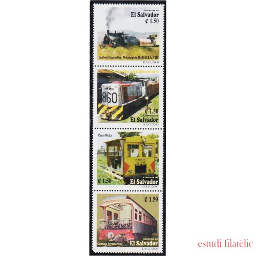 El Salvador 1467/70 2000 Locomotoras y vagones MNH