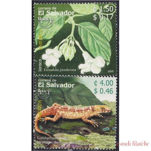 El Salvador 1559/60 2003 Serie América UPAEP. Fauna y Flora MNH